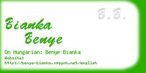 bianka benye business card